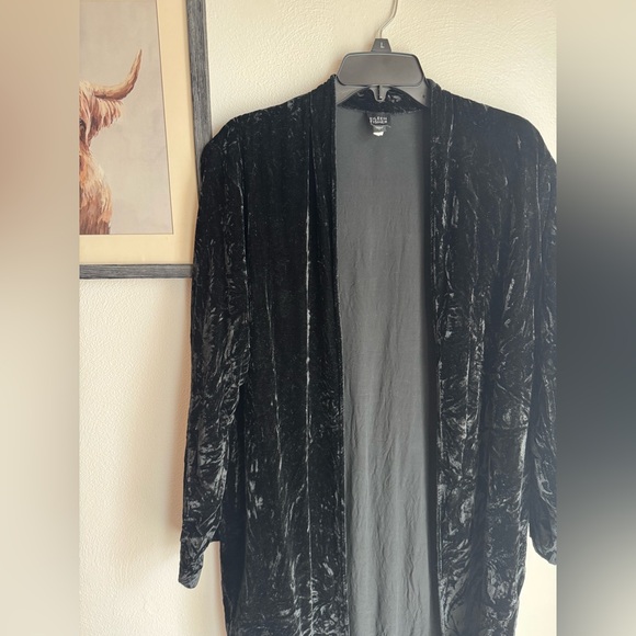 Eileen Fisher Classic Black Velvet Duster - Picture 2 of 6